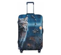 Luggage Suitcase Covers, Female Lynx Elastic Washable Travel Luggage Protector Anti Scratch Travel Suitcase Protective Cover For Kid And Adult, Fits 18-32 Inch Luggage, Black, L