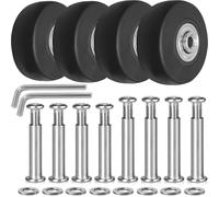 Luggage Suitcase Replacement Wheels 4 Pieces Suitcase Wheels Replacement Wheels 50 x 17 mm Suitcase Wheels Replacement Parts Abrasion-Resistant Rubber Luggage Wheels Replacement Wheels for Suitcases