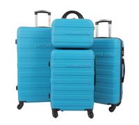 Luggage Suitcase Set with Packing Cubes for Suitcases, Hard Shell 4 Wheel Medium & Large Suitcases, Expandable Cabin Bag with Wheels, Underseat Cabin Holdall Travel Luggage with Straps (Teal)