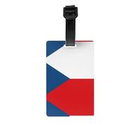 Luggage Suitcase Tags Identifiers - Luggage tag Holders for Privacy Protection Travel Bag Labels Print Flag of The Czech Republic