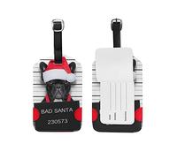 Luggage Tag Christmas Santa Bad Dog Suitcase Travel Baggage Tag Leather 1 Piece