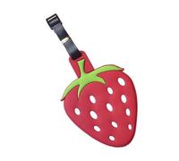Luggage Tag - Cute Eccentric Silicone Fruit Shape Strawberry Suitcase Tag | Travel Bag Identifier Privacy Name Cover | For Teens Adults Fly, Suitcase Luggage Accessory Cade