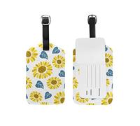 Luggage Tag Doodle Sunflower Suitcase Baggage Tag Leather 1 Piece