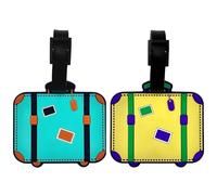 Luggage Tag for Travel Suitcase, 2 Pack Silicone Suitcase Tags with Additional Cards, Name Labels Baggage Identity ID Bags Handbag Backpacks Labels Gift for Women Men