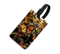 Luggage Tag Privacy Protection Bag Tags Orange Monarch Butterflies Travel Suitcase Tags Travel Accessories Essential for Suitcases