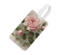 Luggage Tag Privacy Protection Bag Tags Vintage Pink Rose Travel Suitcase Tags Travel Accessories Essential for Suitcases