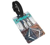 Luggage Tag with Full Back Privacy Cover â€“ Brooklyn Bridge Print Secure ID Identifier for Travel, Suitcases, and Backpacks