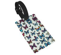 Luggage Tag with Full Back Privacy Cover â€“ Butterfly and Cello Print Secure ID Identifier for Travel, Suitcases, and Backpacks