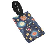Luggage Tag with Full Back Privacy Cover â€“ Starry Sky Universe Space Print Secure ID Identifier for Travel, Suitcases, and Backpacks