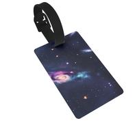 Luggage Tag with Full Back Privacy Cover â€“ Universe Galaxy Space Print Secure ID Identifier for Travel, Suitcases, and Backpacks