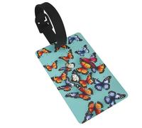 Luggage Tag with Full Back Privacy Cover - Butterfly and Cello Print Secure ID Identifier for Travel, Suitcases, and Backpacks