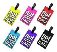 Luggage Tags, 6Pcs PVC Suitcase Tags, Secure Luggage Labels Colourful Travel ID Lovely Secure Luggage Tags Business Card Holder with Name ID Card for Travel Bags Suitcases