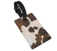 Luggage Tags Abstract Cow Skin Print Suitcase Labels Bag Tags Travel Accessories Essential Bag ID Name Card for Travel Handbag Backpack & Sports Identifier
