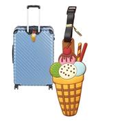 Luggage Tags - Adjustable Silicone Luggage Tags for Easy Identification, Secure Straps with Fun Food Shape Design, Travel Luggage Tags