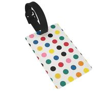 Luggage Tags Angular Circular Dots Print Suitcase Labels Bag Tags Travel Accessories Essential Bag ID Name Card for Travel Handbag Backpack & Sports Identifier