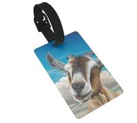 Luggage Tags Blue Goat Print Print Suitcase Labels Bag Tags Travel Accessories Essential Bag ID Name Card for Travel Handbag Backpack & Sports Identifier