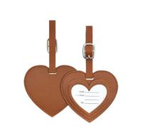 Luggage Tags Bridal Gifts 6PCS Creative PU Love Boarding Pass Thickened Leather Luggage Tag Check in Tag Id Name Tags Luggage Tags Vacation Travel Accessories(Brown)