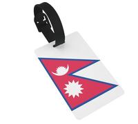 Luggage Tags Flag of Nepal Print Suitcase Labels Bag Tags Travel Accessories Essential Bag ID Name Card for Travel Handbag Backpack & Sports Identifier
