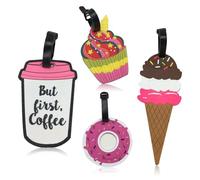 Luggage Tags for Kids, Suitcase Luggage Labels PVC with Cartoon, Children Travel Baggage Tags ID Name Identifier for Suitcase/Backpack/Travel Bag/Handbag (4 pcs)