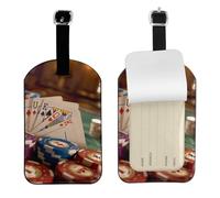 Luggage Tags for Suitcase Travel Bag Labels Privacy Protection Luggage Tag for Baggage Leather Baggage ID Label Tags - Poker Tournament