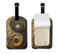 Luggage Tags for Suitcase Travel Bag Labels Privacy Protection Luggage Tag for Baggage Leather Baggage ID Label Tags - Ying Yang Diagram