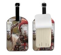Luggage Tags for Suitcase Travel Bag Labels Privacy Protection Luggage Tag for Baggage Leather Baggage ID Label Tags - Cute Goat