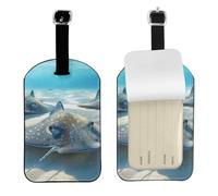 Luggage Tags for Suitcase Travel Bag Labels Privacy Protection Luggage Tag for Baggage Leather Baggage ID Label Tags - Sea Animals Stingrays