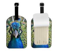 Luggage Tags for Suitcase Travel Bag Labels Privacy Protection Luggage Tag for Baggage Leather Baggage ID Label Tags - Colored Peacock
