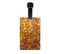 Luggage Tags for Suitcase Travel Bag Labels Privacy Protection Luggage Tag for Baggage PVC Baggage ID Label Tags - Gold Sequin Sparkle