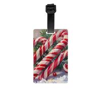 Luggage Tags for Suitcase Travel Bag Labels Privacy Protection Luggage Tag for Baggage PVC Baggage ID Label Tags - Candy Canes
