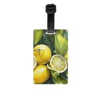 Luggage Tags for Suitcase Travel Bag Labels Privacy Protection Luggage Tag for Baggage PVC Baggage ID Label Tags - Fresh Tropical Lemons