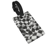Luggage Tags for Suitcase Travel Bag Labels Privacy Protection Luggage Tag for Baggage PVC Baggage ID Label Tags - Houndstooth Black