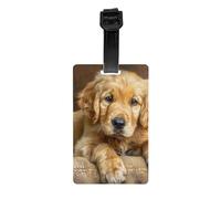 Luggage Tags for Suitcase Travel Bag Labels Privacy Protection Luggage Tag for Baggage PVC Baggage ID Label Tags - Puppy Golden Retriever