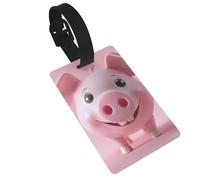 Luggage Tags for Suitcase Travel Bag Labels Privacy Protection Luggage Tag for Baggage PVC Baggage ID Label Tags - Smile Pink Pig