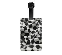 Luggage Tags for Suitcase Travel Bag Labels Privacy Protection Luggage Tag for Baggage PVC Baggage ID Label Tags - Houndstooth Black