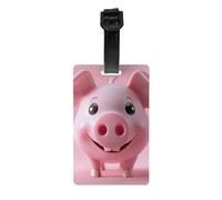 Luggage Tags for Suitcase Travel Bag Labels Privacy Protection Luggage Tag for Baggage PVC Baggage ID Label Tags - Smile Pink Pig