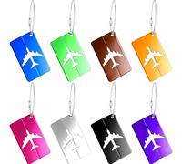 Luggage Tags for Suitcases, 8 Pack Bag Tags for Luggage, Aluminium Alloy Suitcase Tags with Stainless Loop, Suitcase Identify Labels for Checked Luggage