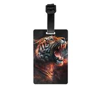 Luggage Tags for Suitcases - Cool Tiger Suitcase Tags Luggage Identifiers for Suitcases - ID Labels Bag Name Travel Tags for Luggage Accessories with Wristband