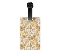 Luggage Tags for Suitcases - Retro 70s 60s Flower Suitcase Tags Luggage Identifiers for Suitcases, ID Labels Bag Name Travel Tags for Luggage Accessories with Wristband