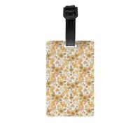 Luggage Tags for Suitcases - Retro 70s 60s Flower Suitcase Tags Luggage Identifiers for Suitcases - ID Labels Bag Name Travel Tags for Luggage Accessories with Wristband