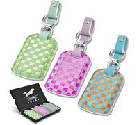 Luggage Tags for Suitcases Travel Accessories: Leather Luggage Tag 3 Pack TSA Approved Airplane Travel Essentials for Women, Bag Tags for Luggage Long Flight Must Haves Travels Gift Airport Essentials