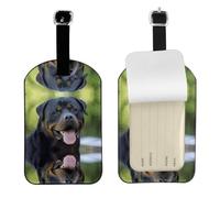Luggage Tags for Suitcases - Vibrant Print Cruise Ships Luggage Tag Set Durable,Perfect for Travel Essentials Rottweiler Wallpaper