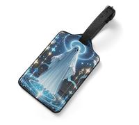 Luggage Tags for Suitcases with Address Card - Ghosts Dance with Magic Personalized Travel ID Bag Tags, Reinforced Durable Loop, Cute Unique PU Name Identifier for Quick Spot