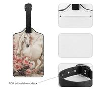 Luggage Tags for Suitcases with Address Card - Horse Image Personalized Travel ID Bag Tags, Reinforced Durable Loop, Cute Unique PU Name Identifier for Quick Spot