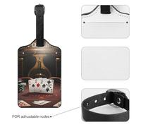 Luggage Tags for Suitcases with Address Card - Poker Tournament Personalized Travel ID Bag Tags, Reinforced Durable Loop, Cute Unique PU Name Identifier for Quick Spot