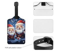 Luggage Tags for Suitcases with Address Card - Super Cute Santa Claus Personalized Travel ID Bag Tags, Reinforced Durable Loop, Cute Unique PU Name Identifier for Quick Spot
