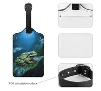 Luggage Tags for Suitcases with Address Card - Waxy Monkey Tree Frog Personalized Travel ID Bag Tags, Reinforced Durable Loop, Cute Unique PU Name Identifier for Quick Spot
