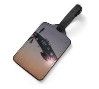 Luggage Tags for Suitcases with Address Card - World War 2 Aircraft Airplane Personalized Travel ID Bag Tags, Reinforced Durable Loop, Cute Unique PU Name Identifier for Quick Spot