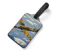 Luggage Tags for Suitcases with Address Card - World War 2 Aircraft Airplane Personalized Travel ID Bag Tags, Reinforced Durable Loop, Cute Unique PU Name Identifier for Quick Spot