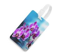 Luggage Tags for Suitcases with Beautiful Orchid Pattern, TPU Travel Bag Tags with Name Id Card, Durable Travel Accessories Essential Suitcase Labels